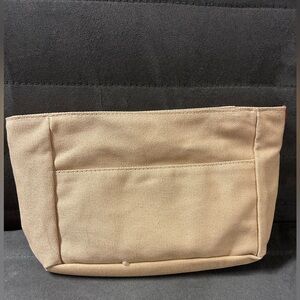 Portland Leather Goods Canvas Pouch Brass Zipper Organize Make-up Bag Travel